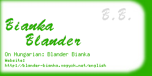 bianka blander business card